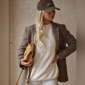 Hotel Lobby Collection | Embroidered Crewneck Sweatshirt in cream